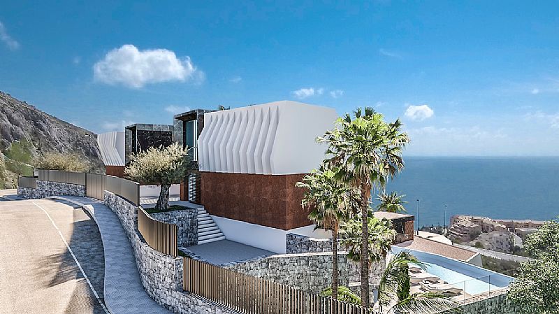 Villa de luxe moderne de la nouvelle construction avec vue sur la mer dans Pueblo Mascarat - Altea